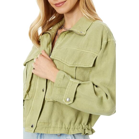 NWT [BLANKNYC] Green Linen Cotton Utility Jacket w/ Drawstring Hem – Size M - Picture 4 of 16